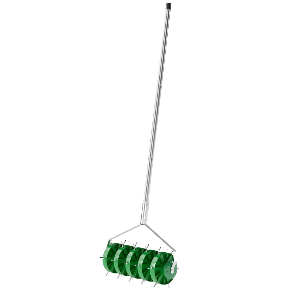 Aerificatore per Prato Manuale 45 cm con 30 Punte in Acciaio ¨C Minimal ¨C Verde Scuro
