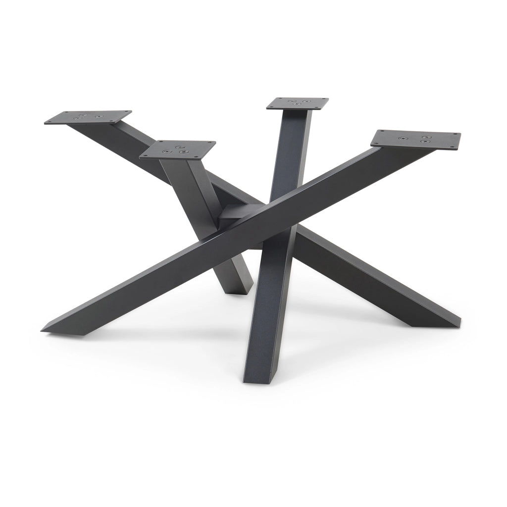 Gamba Centrale Umala in Acciaio per Mobili Fai da Te Design Incrociato 80x49x43 cm Nero [en.casa]