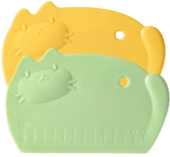 Schrappatore per superfici in silicone - 2 pezzi - Manico antiscivolo - Ergonomico - Disegni colorati - Dimensioni 16x10,5 cm - Spatola per superfici
