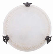 Plafoniera Candellux GIO 30cm E27 vetro bianco bronzo