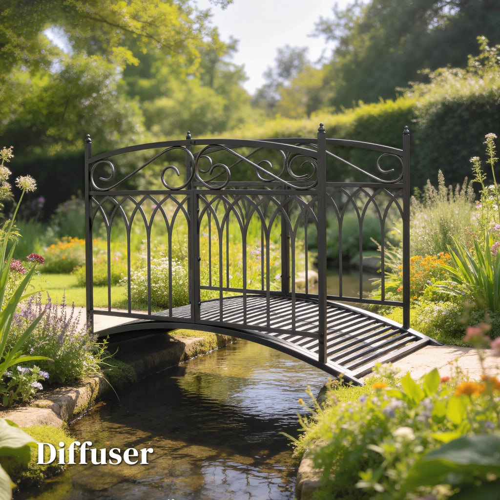 Ponticello da Giardino in Metallo Stile Barocco ¨C Zephmum ¨C Nero 91cm