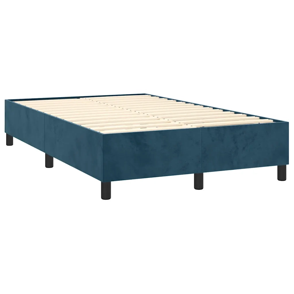 Giroletto a Molle con Materasso Blu Scuro 120x200 cm in Velluto 3137957