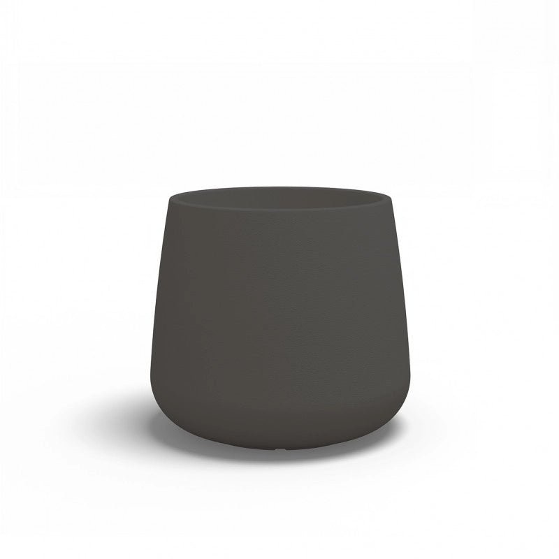 Vaso moderno di design Ø53 H55 in polimero antracite resistente per interno ed esterno - Made in Italy - Monacis