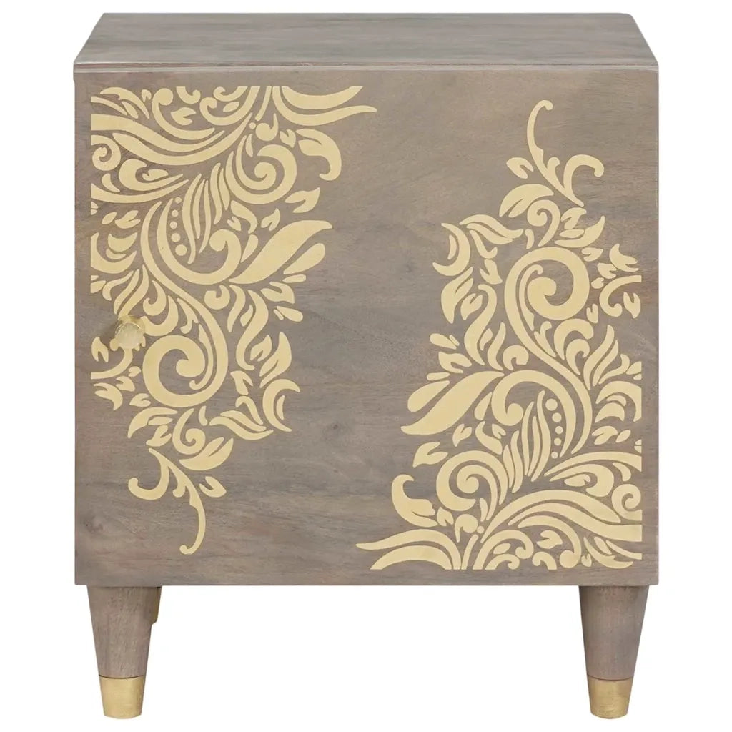 Comodino | Armadio da Notte | Mobiletto da notte con porta Grigio 40 x 33 x 46 cm