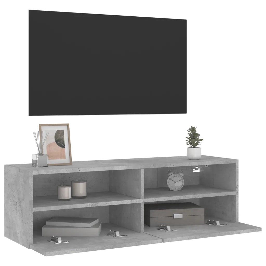 Mobile TV a Parete | Armadietto TV | Mobile Porta TV Grigio Cemento 100x30x30cm Legno Multistrato