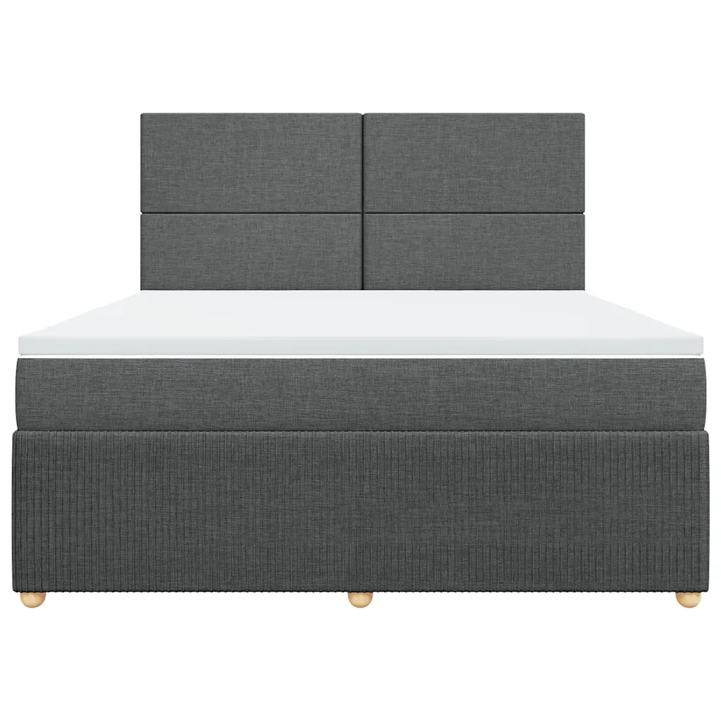 Giroletto a Molle con Materasso Grigio Scuro 180x200 cm Tessuto 3294429