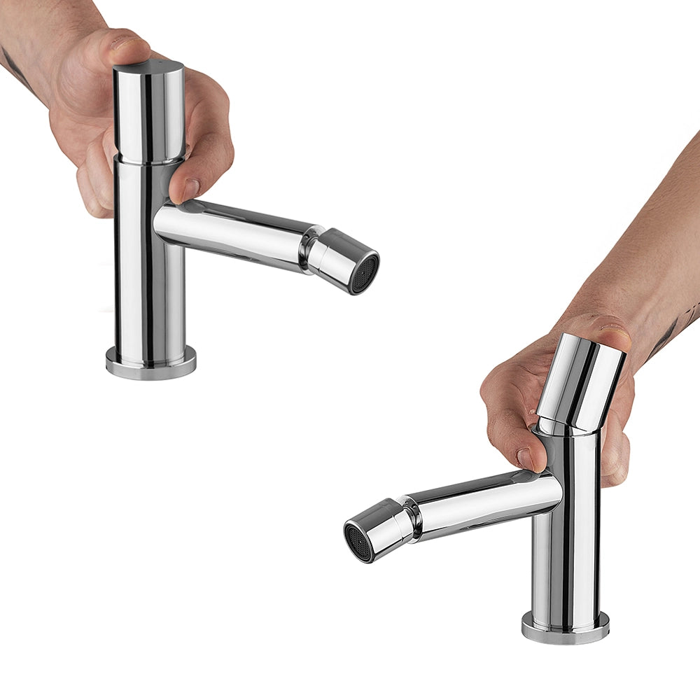 Set miscelatori lavabo a muro e bidet cromo senza leva Gemini
