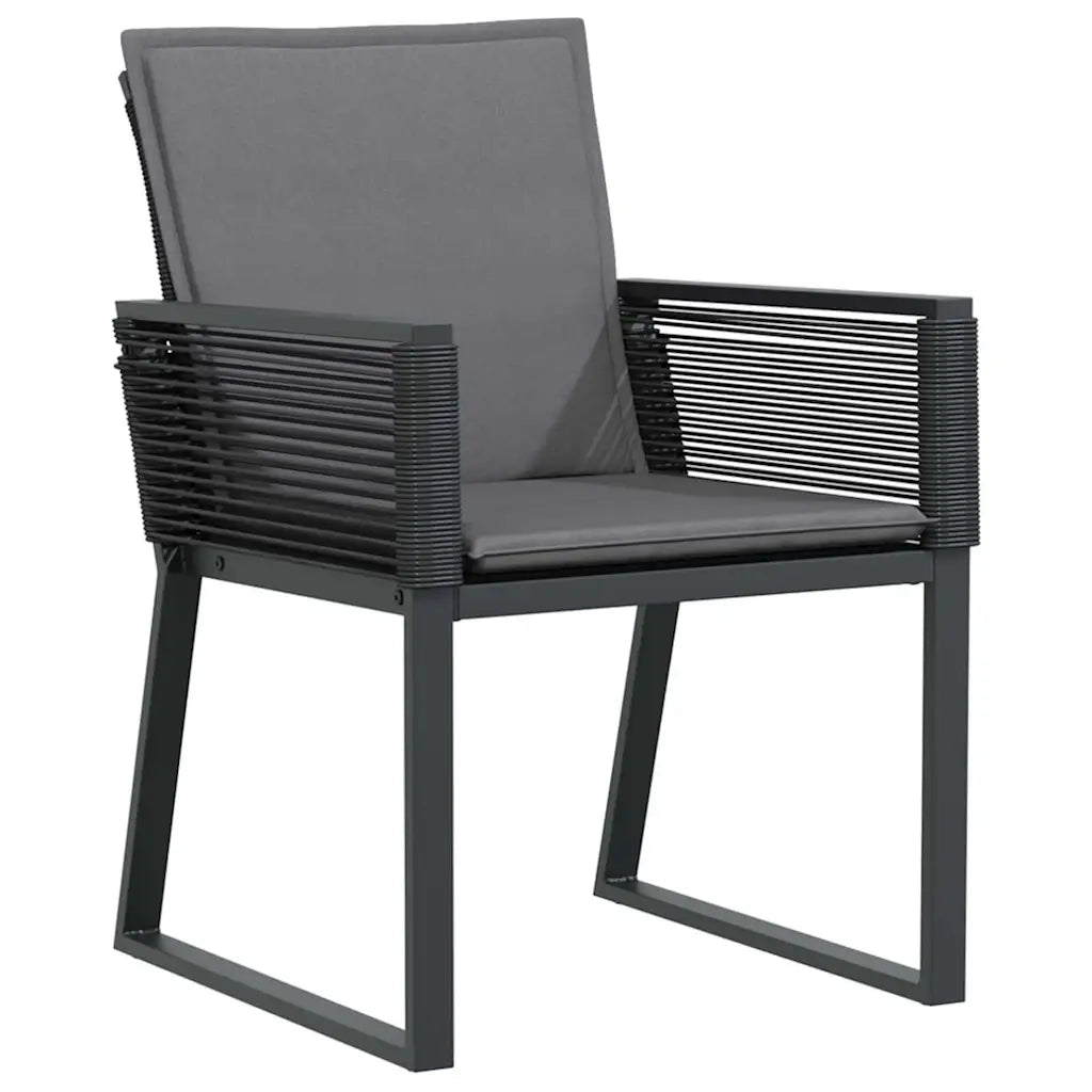 Set da Pranzo per Giardino 3 pcs Nero