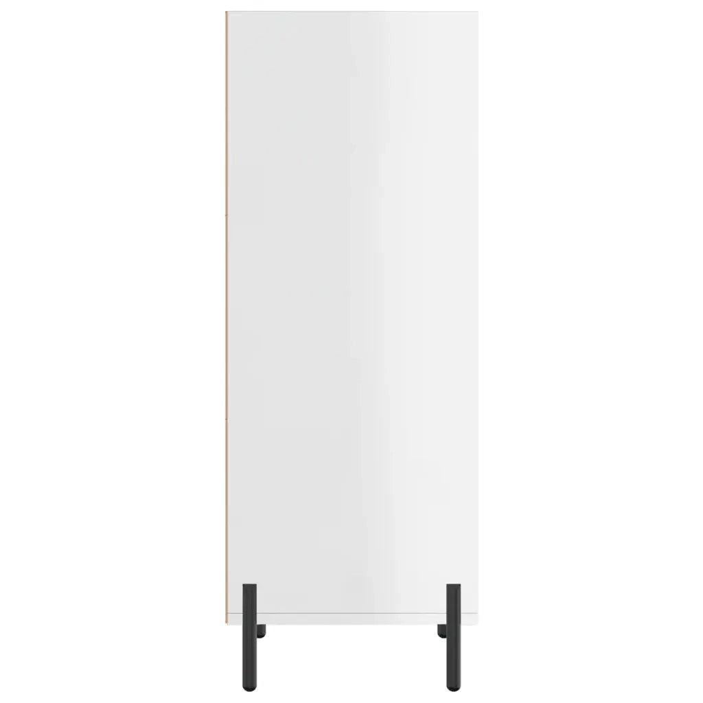 Credenza-Buffet-Armadio da cucina Bianco Lucido 34,5x32,5x90 cm in Legno Multistrato 454907