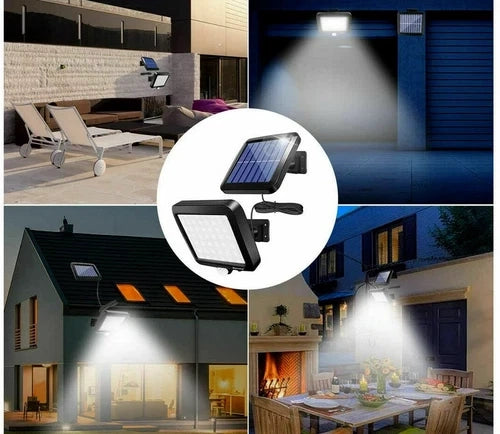 2 PEZZI FARI LED IMPERMEABILE FARETTO ESTERNO CON PANNELLO SOLARE 30W FARI LUCE