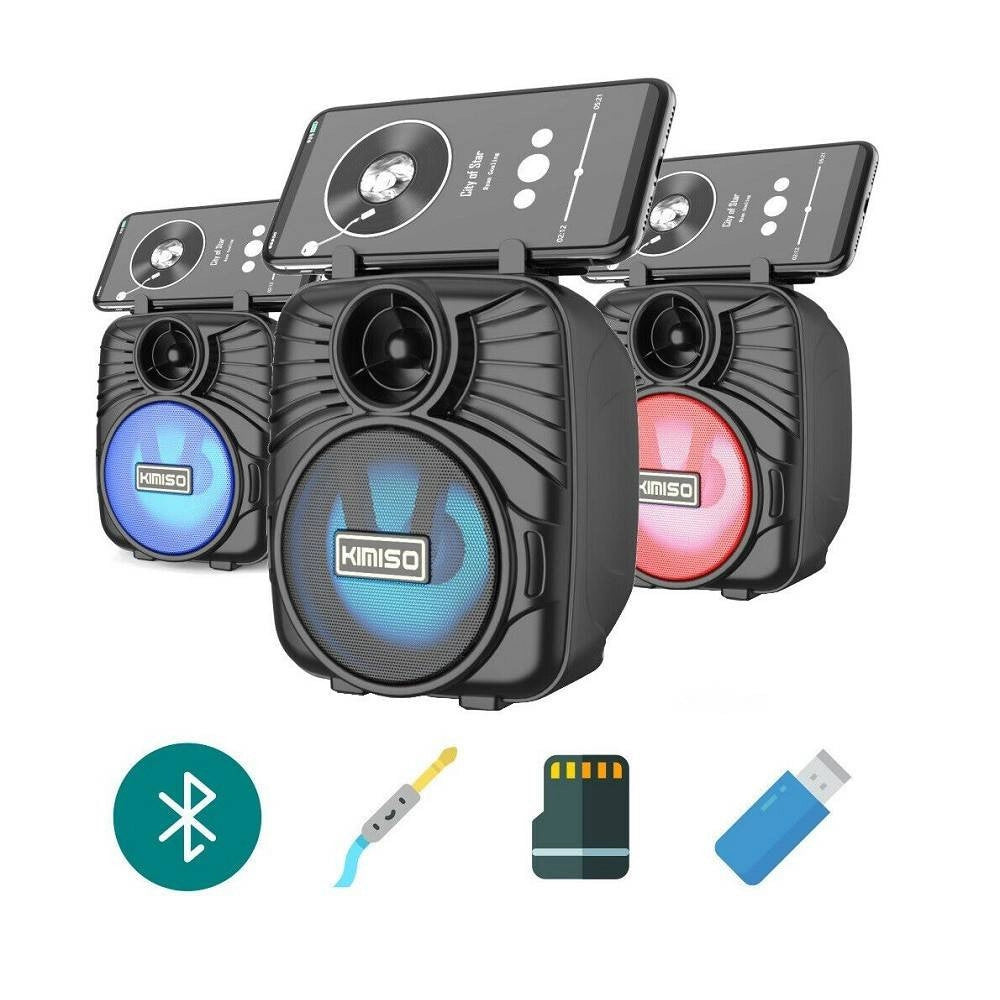Trade Shop - Cassa Acustica Speaker Bluetooth Ricaricabile Portatile Fm Microsd Tf Usb Aux -