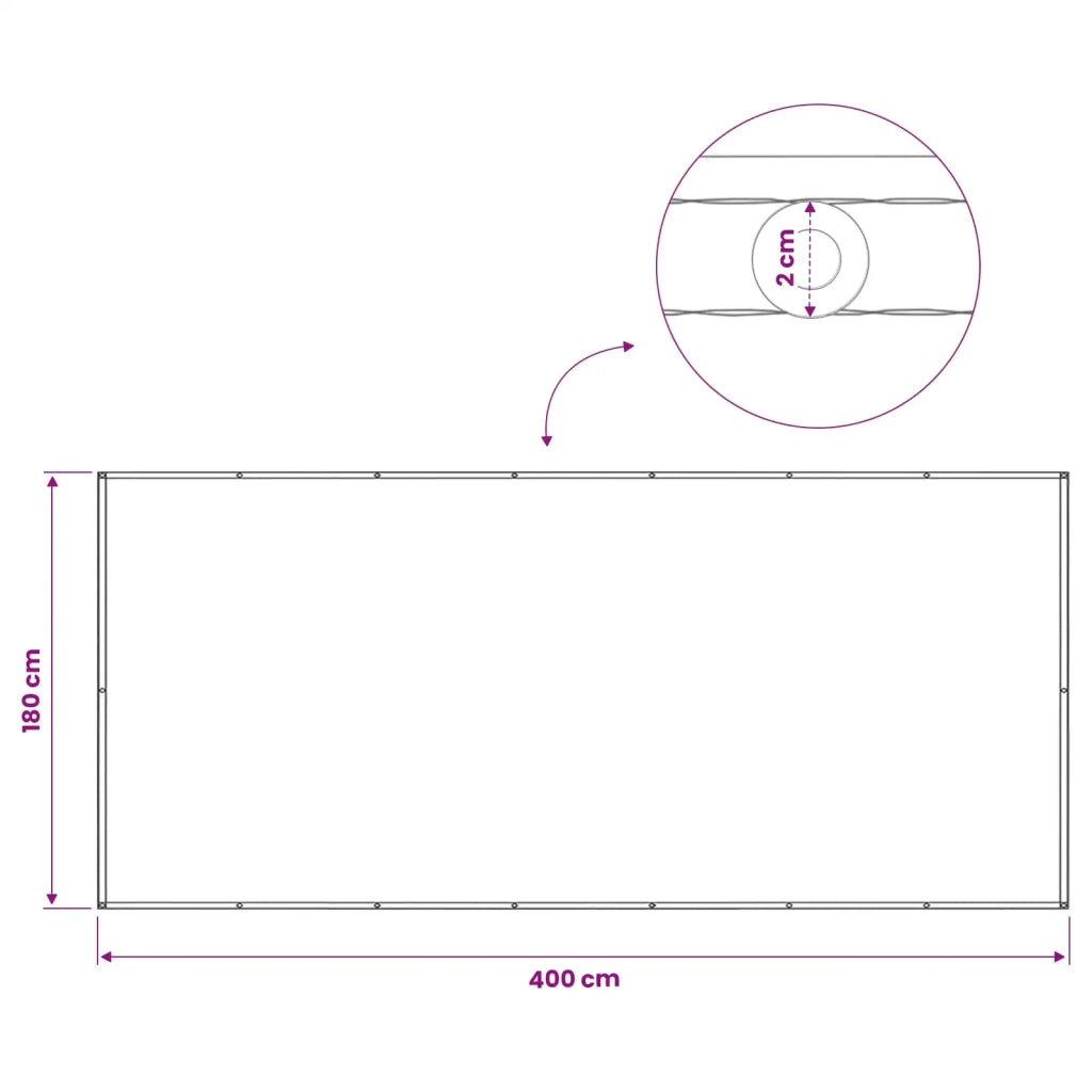 Schermo di Privacy per Balcone 180 x 400 cm 42036600