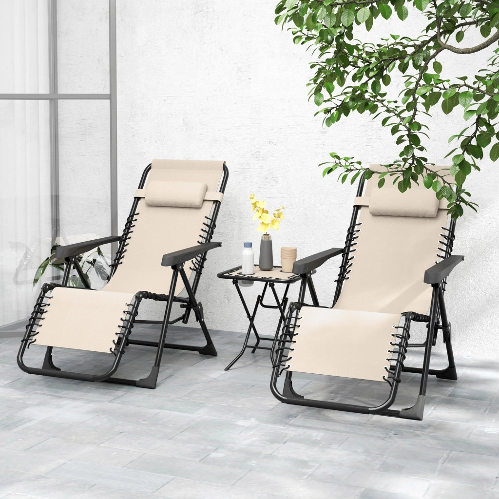 Sedia da pranzo ¨C Minimal ¨C Beige, 2 pezzi, pieghevole, con tavolino