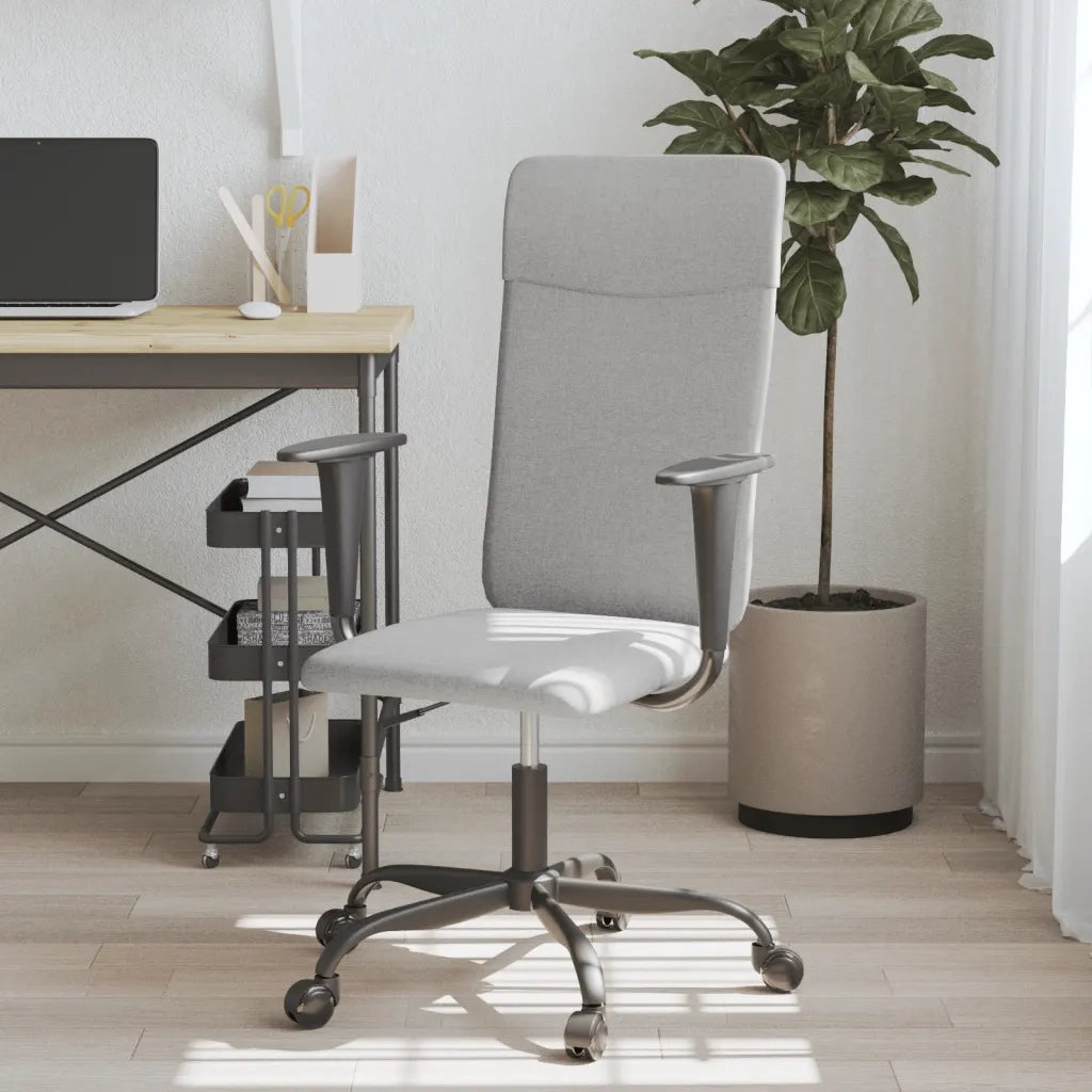 Sedia da Ufficio Regolabile Grigio Chiaro Rete e Similpelle 353017