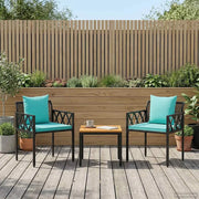 Set Mobili da Esterno 3 pcs Nero e Turchese polyrattan 42025351