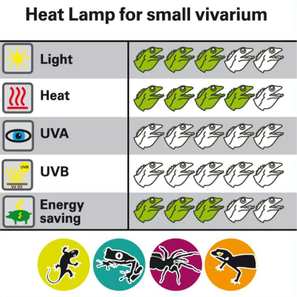 Lucky Reptile Halogen Sun Mini 2pz - lampada alogena attacco E27 per rettili Wattaggio Riscaldatori e lampade terrario: 35W