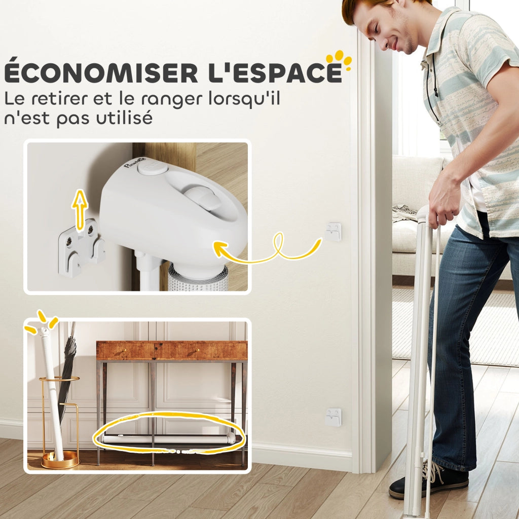 Barriera retrattile per cani ¨C zephmum ¨C bianco 149 cm