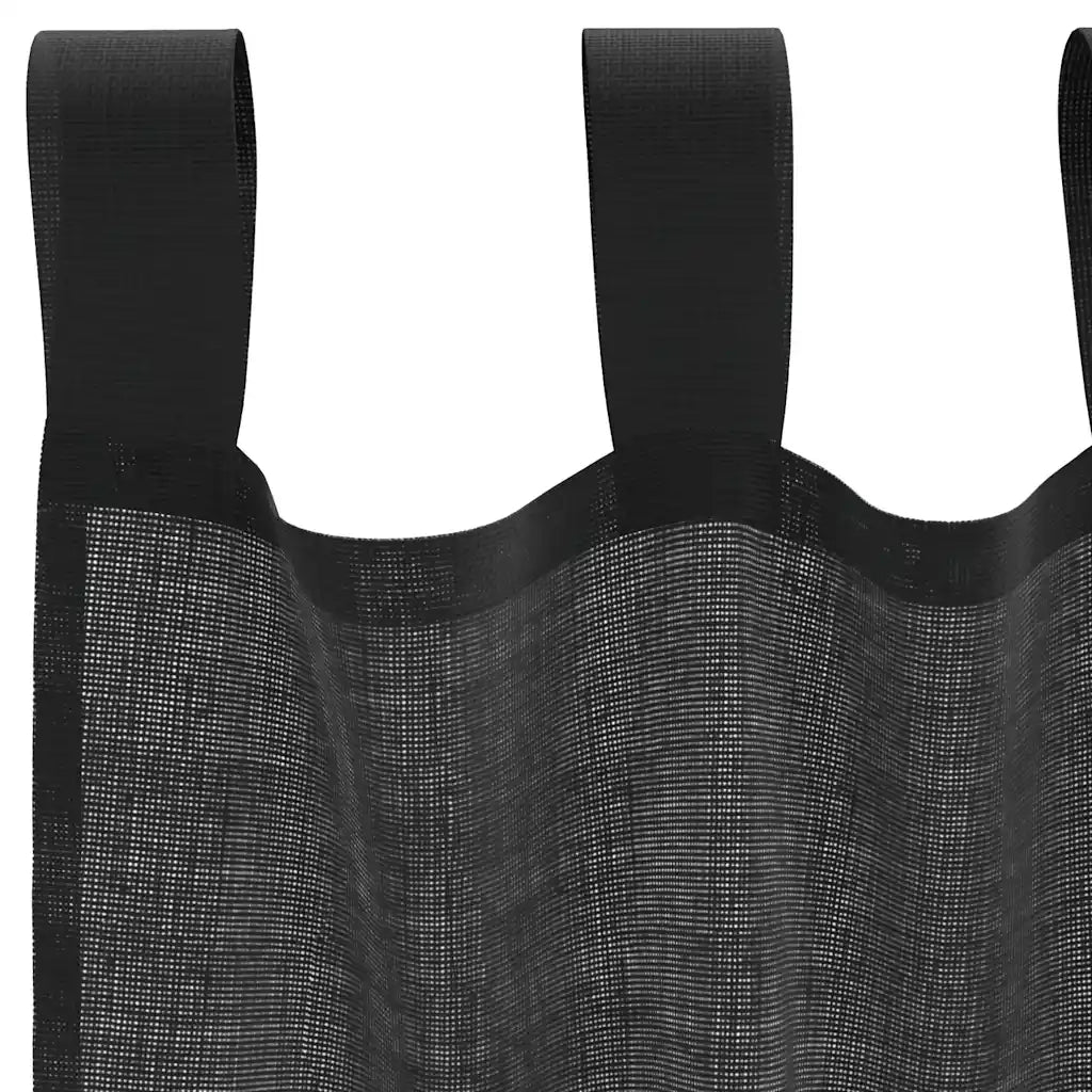 Tende in Voile con Linguetta 2 pz Nero