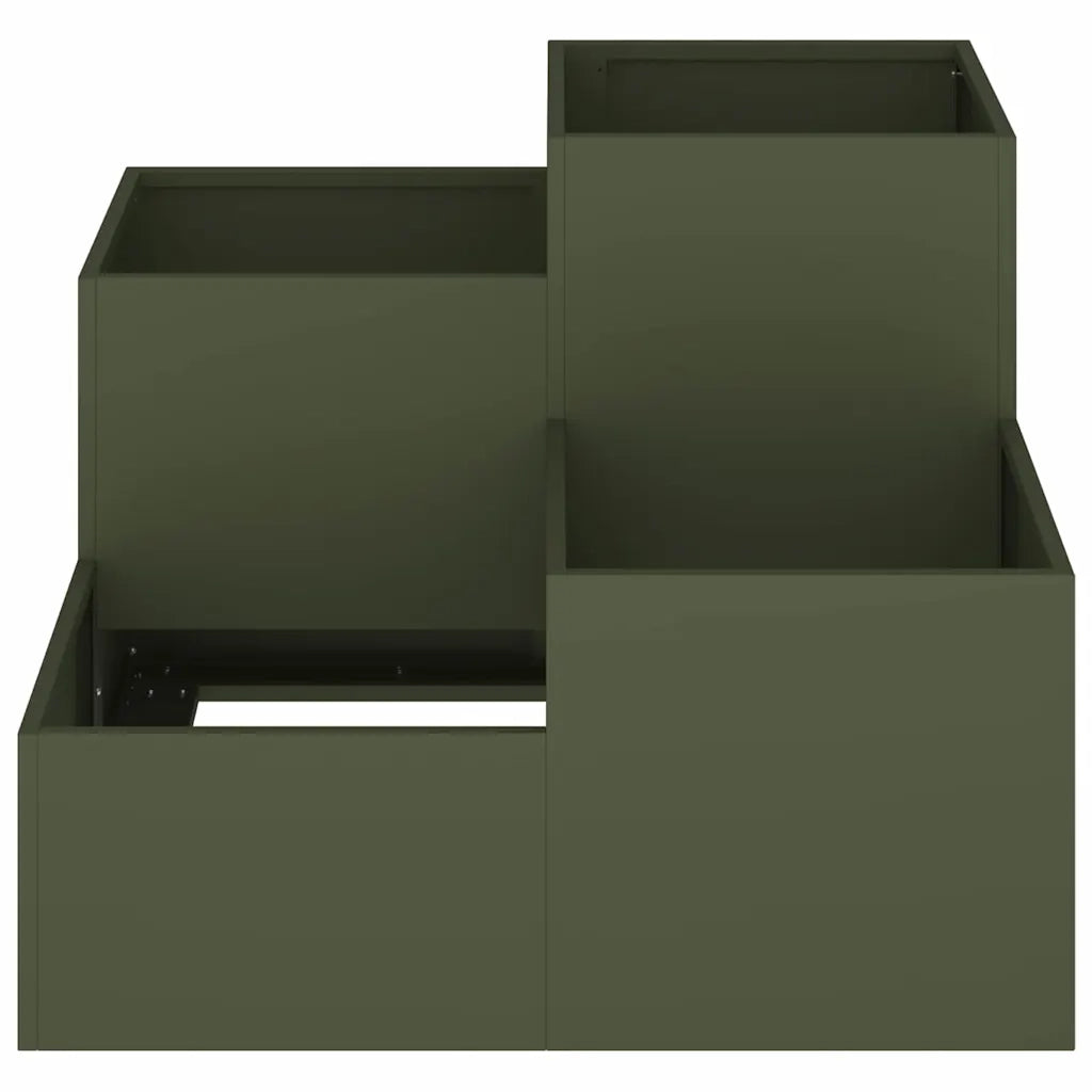 Vaso da giardino-Fioriera Esterno-Contenitore per Piante Oliver verde 80 x 80 x 60 cm Acciaio