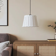 Paralume da Soffitto Bianco Ø30x20 cm in Vimini 364367