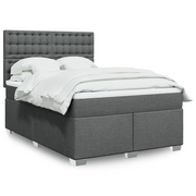 Giroletto a Molle con Materasso Grigio Scuro 160x200 cm Tessuto