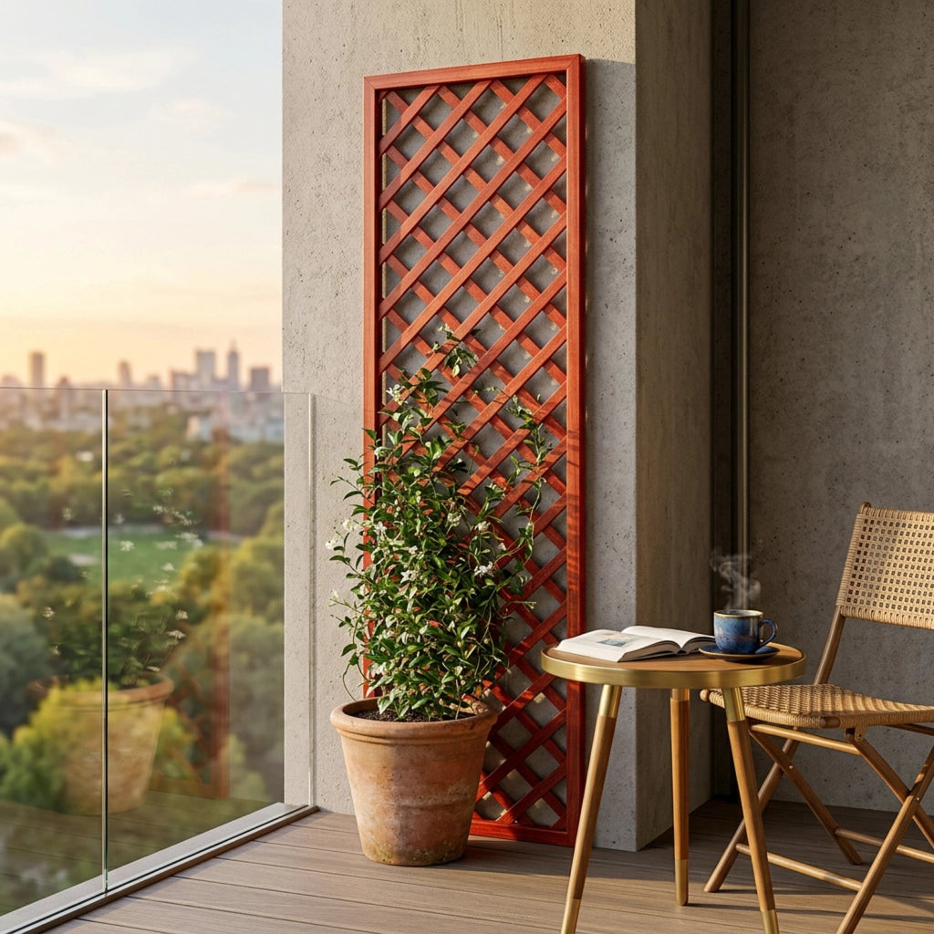 Traliccio In Legno Di Pino Impregnato Per Giardino Balcone E Terrazza Supporto Per Piante Rampicanti Grigliato Decorativo Frangivista Privacy Outdoor 60 x 180 Cm Legno Naturale