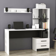 Thiesi, Scrivania 7 Ripiani, 120x60x74h cm Bianco