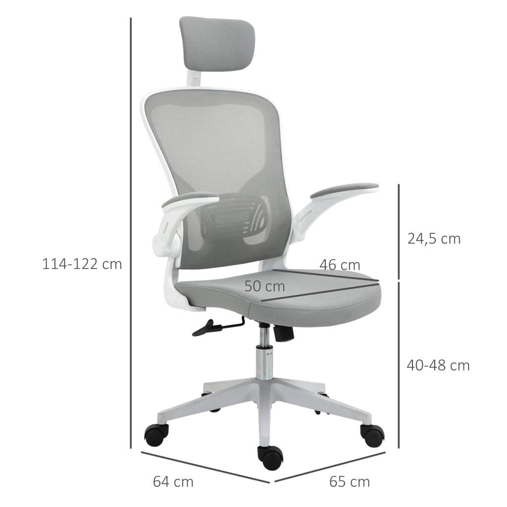Sedia da ufficio ergonomica ¨C zephmum ¨C grigio 65x64x114-122 cm