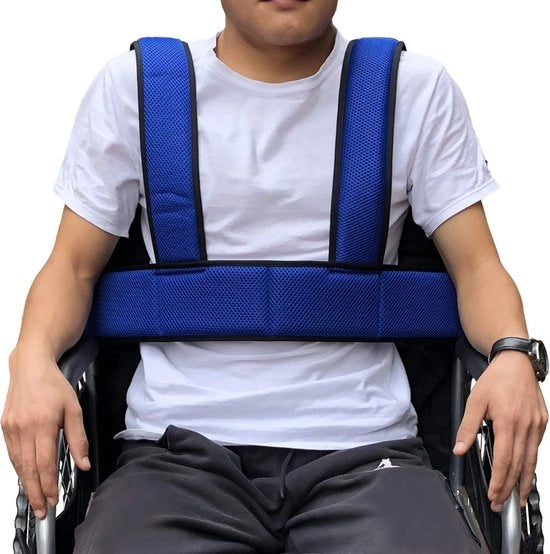 Cintura di sicurezza - Cintura di sicurezza per sedia a rotelle - Cintura di sicurezza con supporto toracico per pazienti anziani e disabili - Cintura di sicurezza adattabile per tutto il corpo