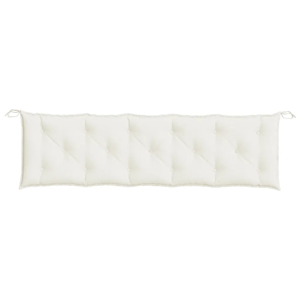 Cuscini Panca Giardino 2 pz-Set di 2 Cuscini per panchina da esterno Crema M¨¦lange 180x50x7 cm Tessuto