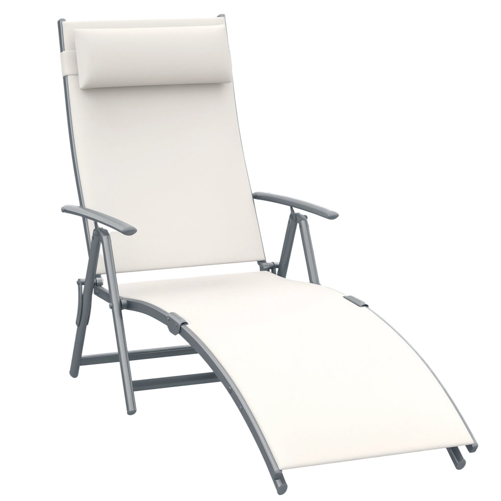 Sdraio da Giardino Pieghevole con Cuscino ¨C Minimal ¨C 137x63.5x100.5cm Beige