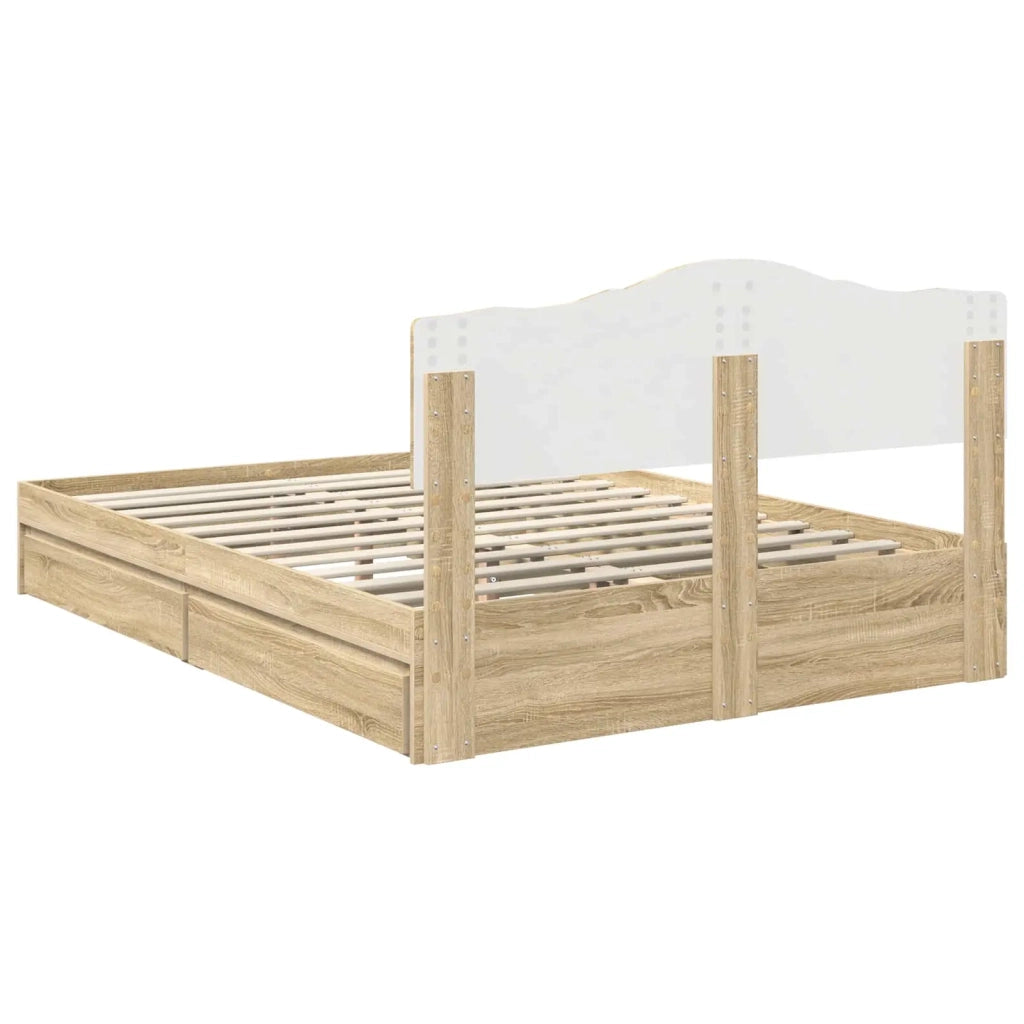 Letto con Contenitore con testiera Rovere Sonoma 160 x 200 cm 3413077