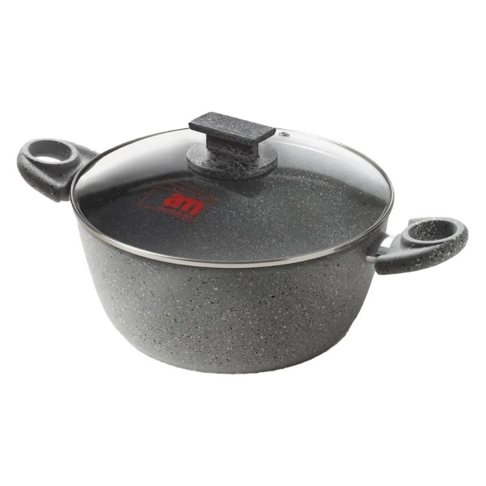 1pz casseruola con coperchio vetro 'cuore di pietra' ã˜ cm. 20 - 2 manici cod:ferx.7938952nlm