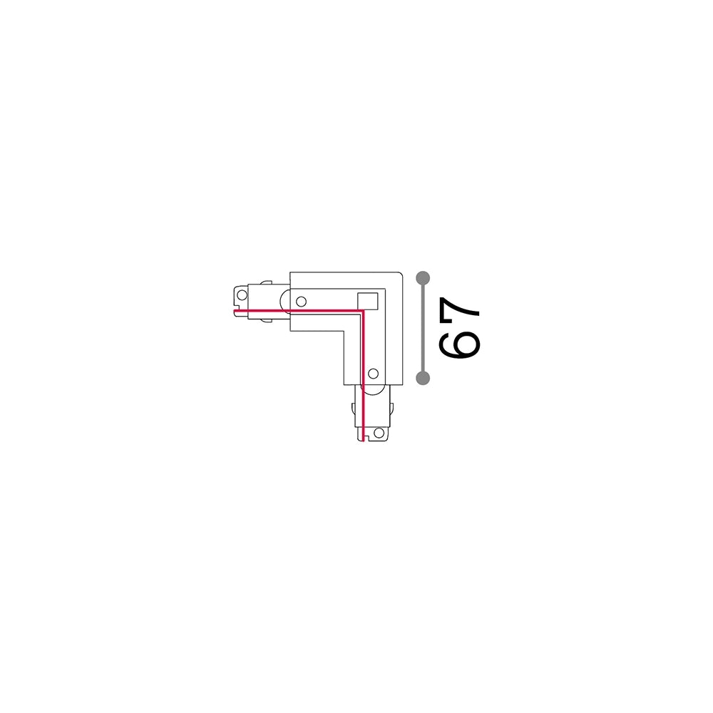 Connettore Principale E Destro On-Off Link Alluminio Bianco