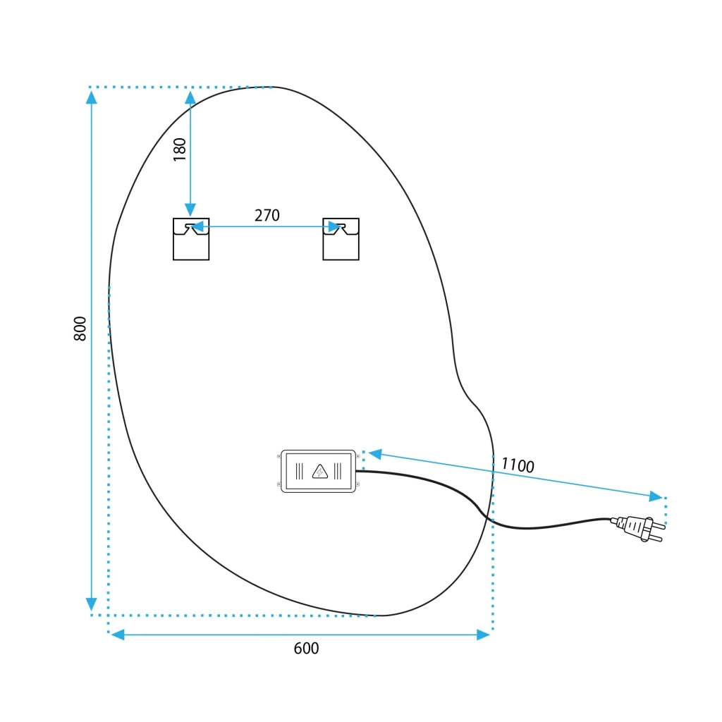 Specchio Led 80x60cm Cloud C