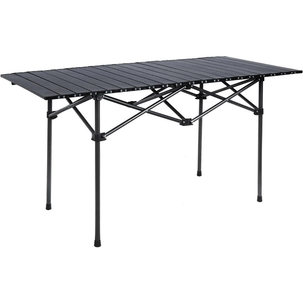 Trade Shop - Tavolo Pieghevole Da Campeggio Esterno Portatile Giardino Balcone Pic Nic Nero 632837 -