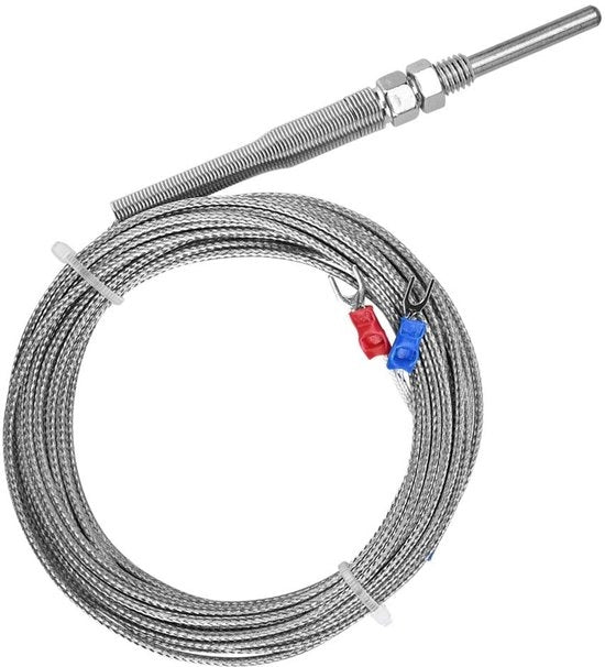 Sensore di Temperatura a Termocoppella - Tipo K - Cavo di 5 m - Raggio di Temperatura 0~400 °C - Alta Qualità - Sonde Sensitive