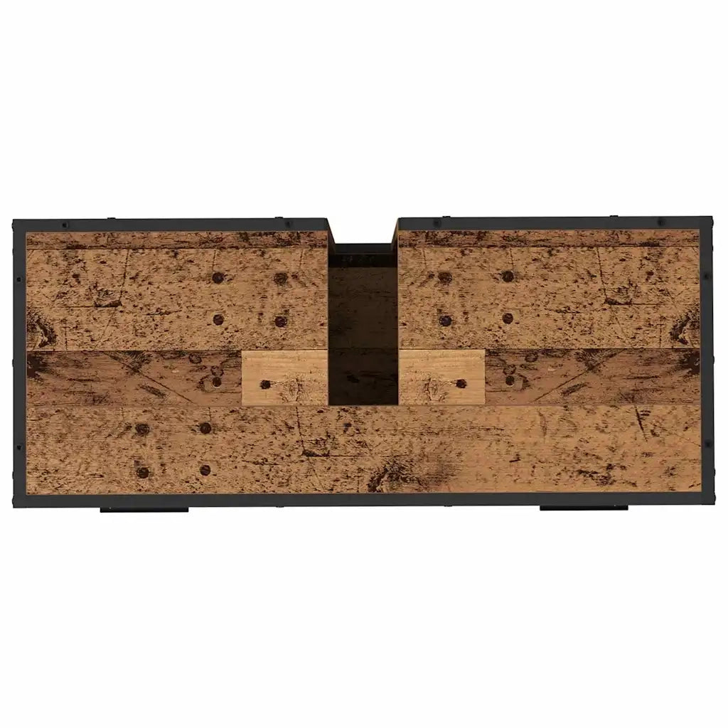 Set di mobili per il bagno con cassetto 3 pcs Legno vecchio 3402381