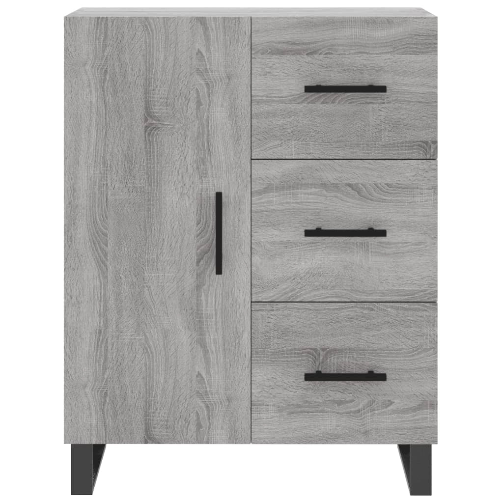 Buffet credenza cassettiera armadio mobile contenitore organizer cucina soggiorno salotto rovere Sonoma alto 69,5 x 34 x 180 cm legno ingegnerizzato grigio 02_0035590