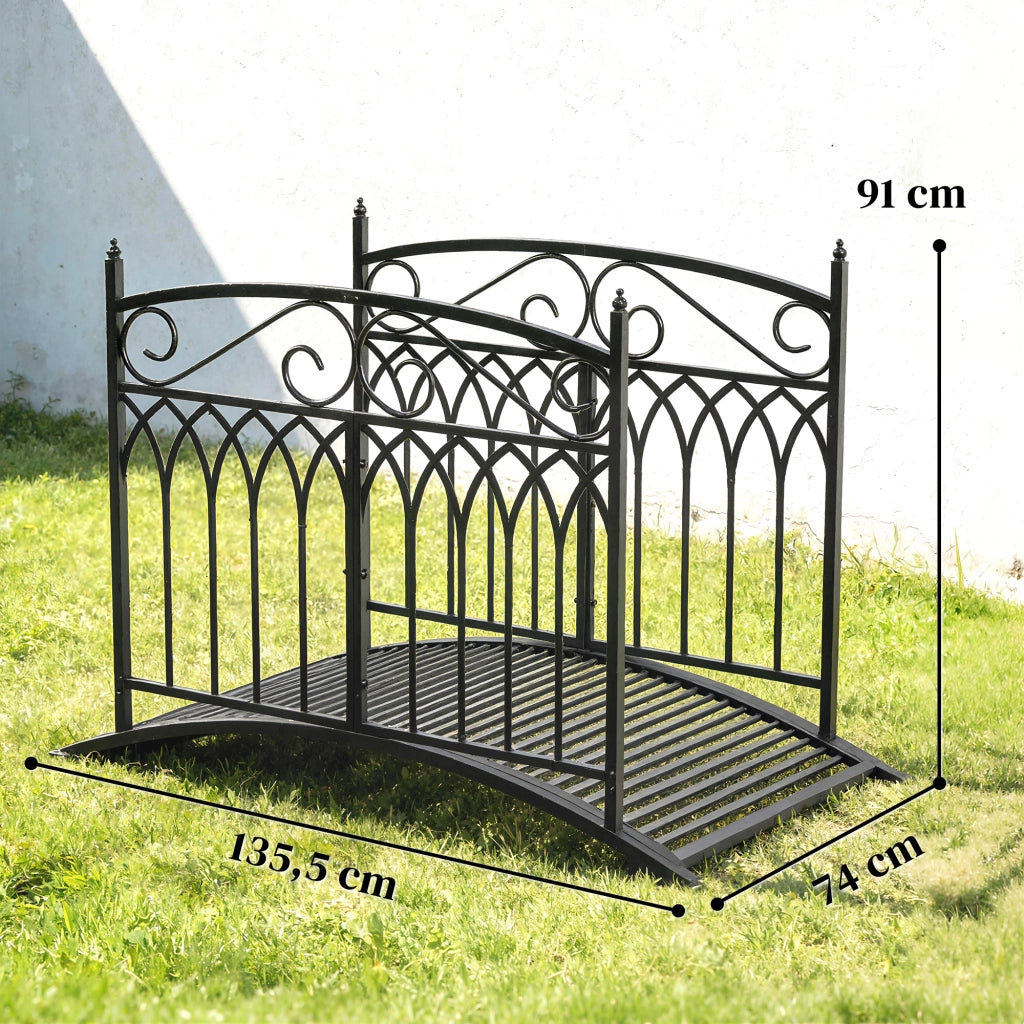 Ponticello da Giardino in Metallo Stile Barocco ¨C Zephmum ¨C Nero 91cm