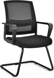 Sedia Cantilever, Sedia da Ufficio Ergonomica con Supporto Lombare Regolabile, Poltrona in Rete, con Schienale e Braccioli (54,5 x 60 x 94 cm, nero, 1)
