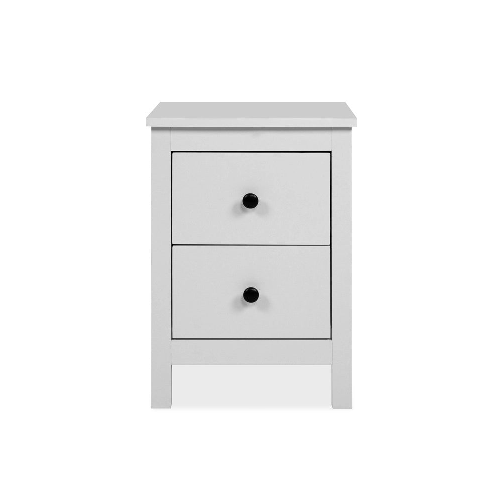 Comodino Karlstad61A con 2 cassetti colore bianco 39x30x54H