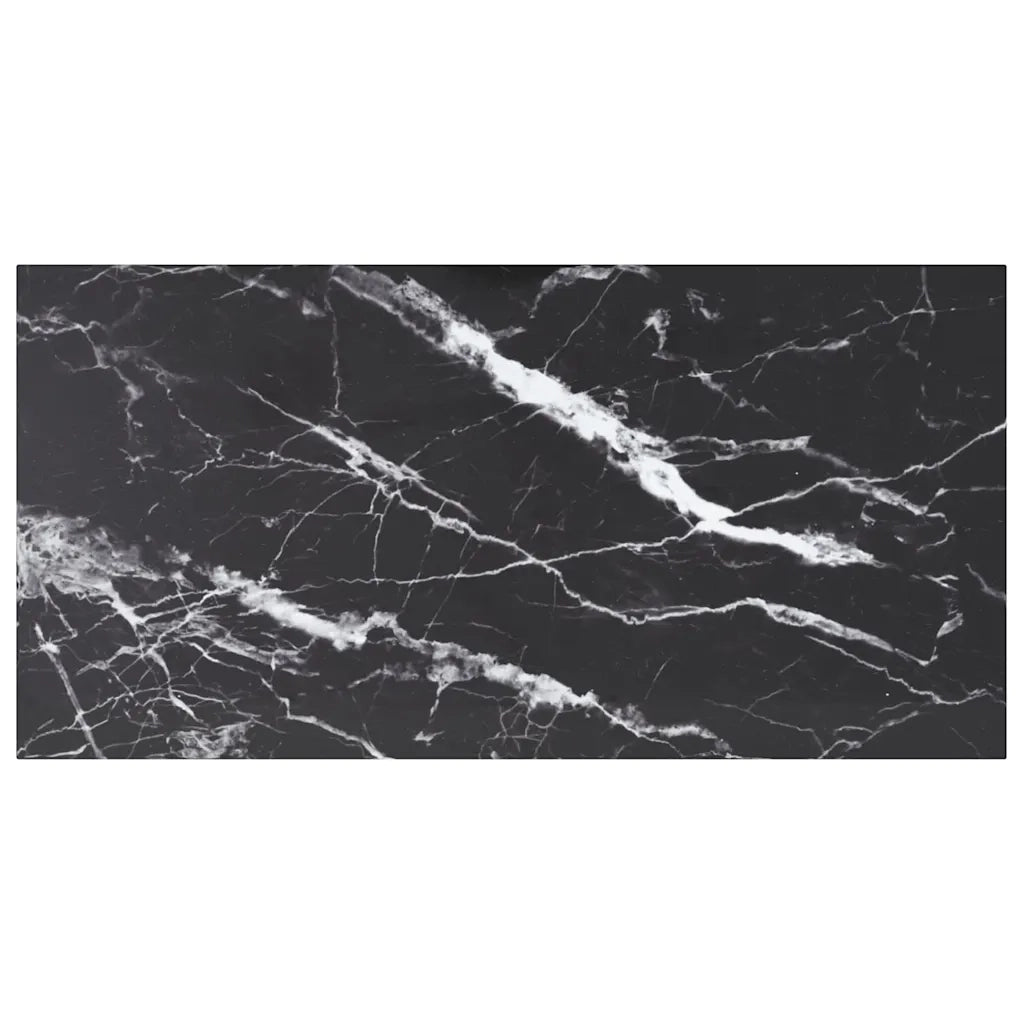 Piano Tavolo Nero 100x50 cm 6mm Vetro Temperato Design Marmo 322274