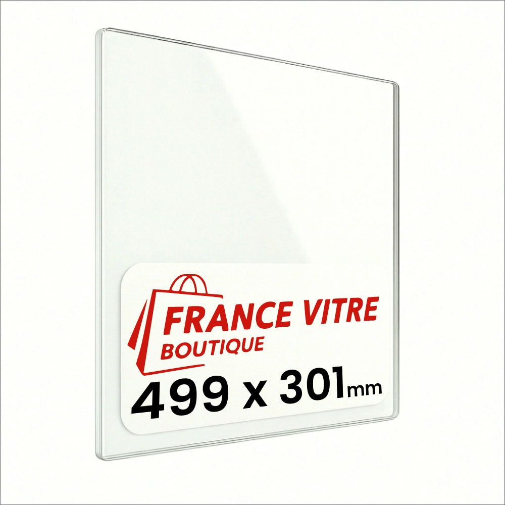 499 x 301 x 4 mm - Vetro per stufa a legna - vetro camino di ricambio - vetro per caminetto resistente al fuoco - France Vitre