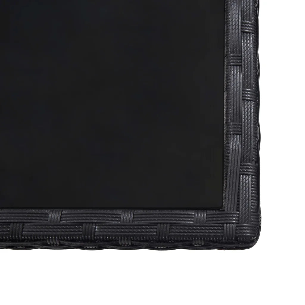 Set da Pranzo da Giardino 13 pz con Cuscini in Polyrattan Nero 46382