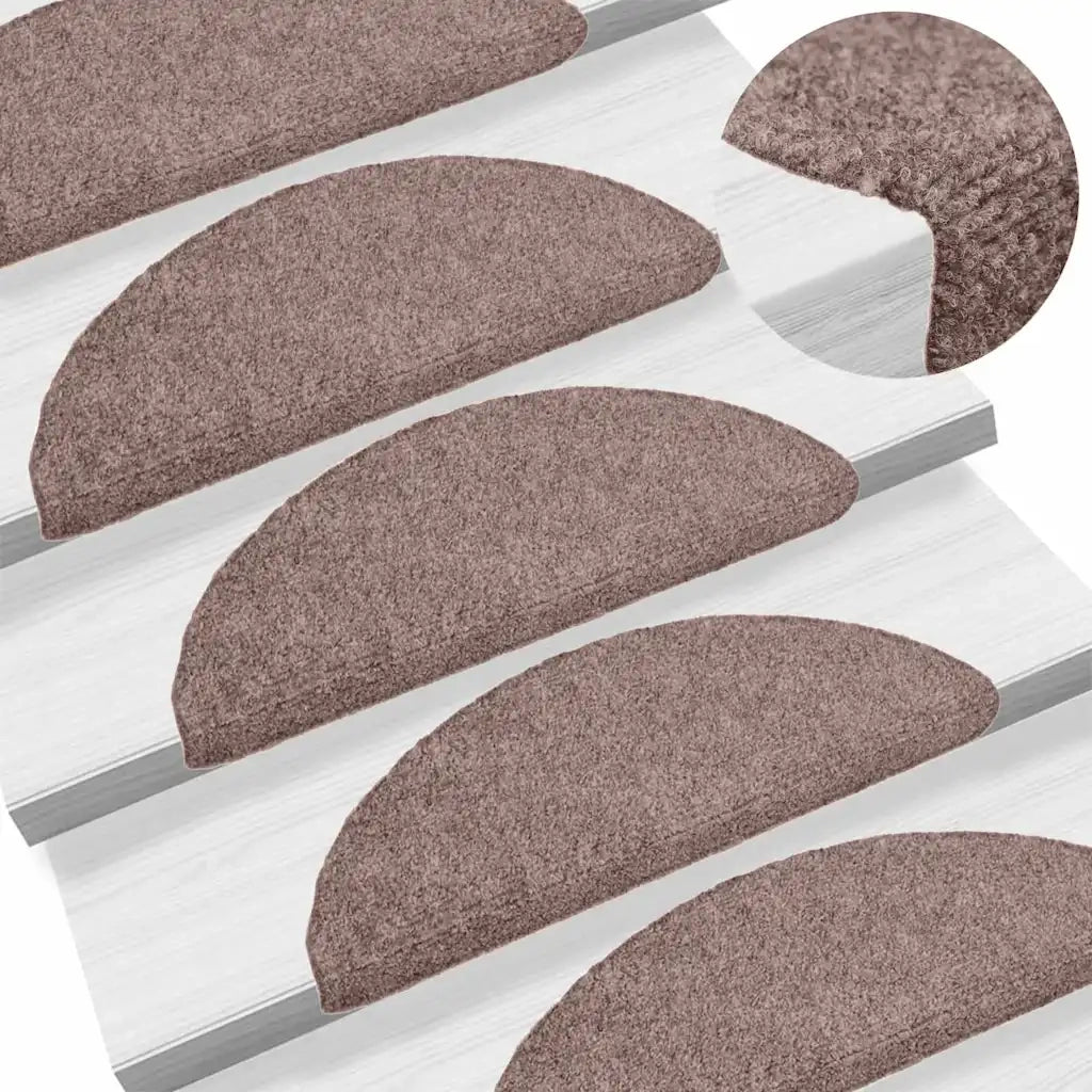Tappetini per scale autoadesivi 20 pz 56x17x3 cm Marrone Chiaro Semicircolari 3365667