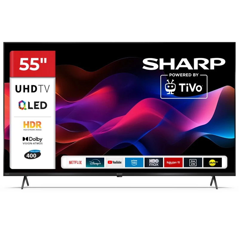 SHARP 55HM5246E - 55" SMART TV QLED 4K - TIVO OS - FRAMELESS - HDR - AUDIO HARMAN KARDON - IT