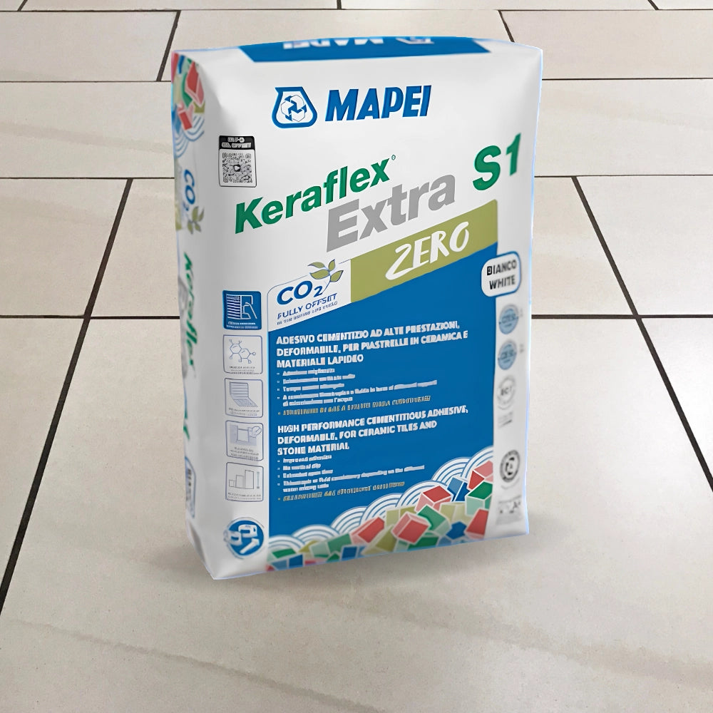 Adesivo piastrelle keraflex extra s1 colore bianco sacco 23 kg