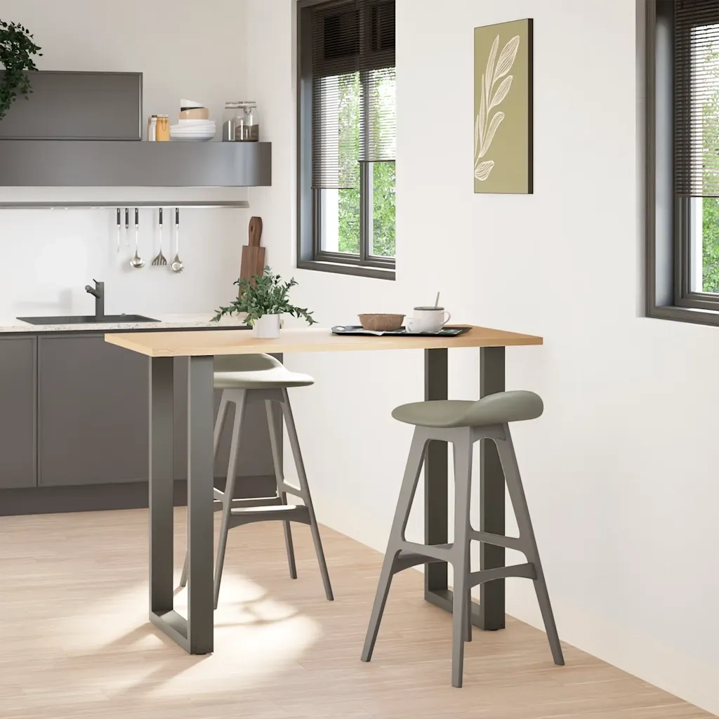 Gambe per tavolo da bar forma U 2 pz Antracite 60x(100-101) cm 4013238