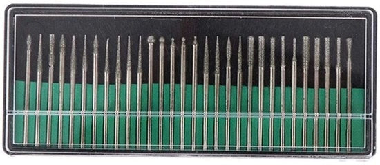 Set di punzoni a diamante 30 pezzi - Rivestimento in titanio - Accessori per la gravure - Utensili rotanti - Edelstelle - Per artigiani - Punzone a diamante